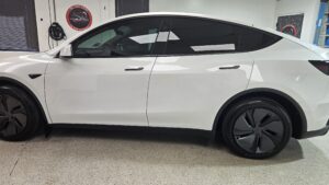 Newley done heat reduction window tint on white car